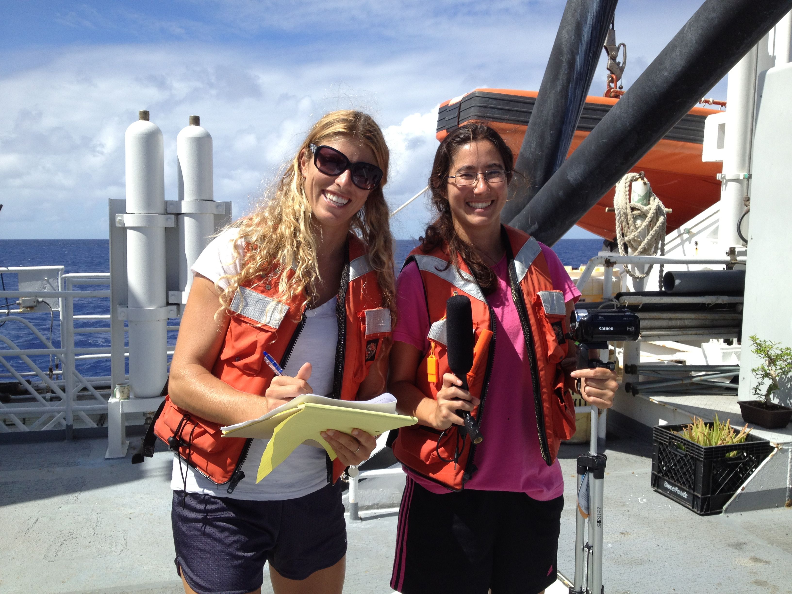 Carlie Wiener and Megan Onuma, dedicated educators on the RAMP cruise.